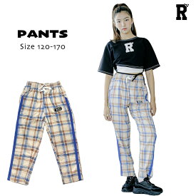6/8限定★全品10%OFFクーポン! 即納 キッズダンス衣装 パンツ ボトムス KPOP 衣装 ストリート チェック 柄 パンツ 女の子 ガールズ ヒップホップ