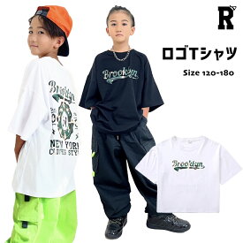 6/8限定★全品10%OFFクーポン! 即納 キッズダンス衣装 tシャツ トップス 半袖 ロゴ ホワイト 白 黒 ブラック おしゃれ 練習着 レッスン着 ヒップホップ hiphop kpop 韓国 ストリート 子供 女の子 男の子 キッズ ダンス 衣装