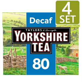 [80袋入り 4箱セット] TAYLORS of HARROGATE YORKSHIRE TEA Decaf ( ヨークシャーティー デカフェ) イギリス紅茶 [英国直送] [目安配送期間2-3週間]