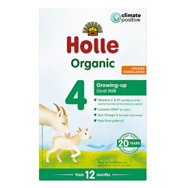 [400g 1箱・12ヶ月から] ホレ オーガニック ヤギミルク (Holle Organic Growing-up Goat Milk 4) 乳児用ゴート粉ミルク ステップ4【パッケジリニューアル from 12 months /DHA含有】