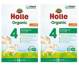 [400g 2箱セット・12ヶ月から] ホレ オーガニック ヤギミルク (Holle Organic Growing-up Goat Milk 4) 乳児用ゴート粉ミルク ステップ4【パッケジリニューアル from 12 months /DHA含有】