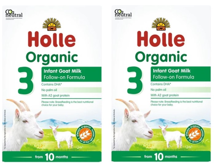 [400g 2箱セット・10ヶ月から] ホレ オーガニック ヤギミルク (Holle Organic Infant Goat Milk Formula  3) 乳児用ゴート粉ミルク ステップ3【パッケジリニューアル from 10 months /DHA含有】 | ロイヤルグディーズ