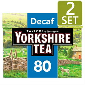 [80袋入り 2箱セット] TAYLORS of HARROGATE YORKSHIRE TEA Decaf ( ヨークシャーティー デカフェ) イギリス紅茶 [英国直送 目安配送期間2-3週間]