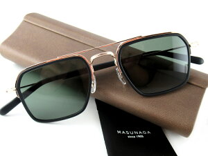 【ポイント10倍】MASUNAGA/マスナガ G.M.S.GMS-130P #S19ゴールド/マットブラックサングラスツーブリッジ軽量、掛け心地抜群世界最高峰の高品質しなやかなβチタンテンプル2025モデル度ありレ