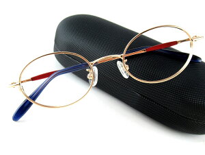 KSD K-05オーバルメタルフレームゴールド/七宝チタンTITANフレーム洗練されたデザインメガネフレーム度あり度なしサングラスレンズ交換可能基本レンズ無料知的 上品特別価格