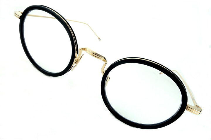 楽天市場】THOM BROWNE/トムブラウンTBX-906 01 46sizeBLK/GLDメガネ 