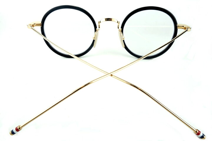 楽天市場】THOM BROWNE/トムブラウンTBX-906 01 46sizeBLK/GLDメガネ 