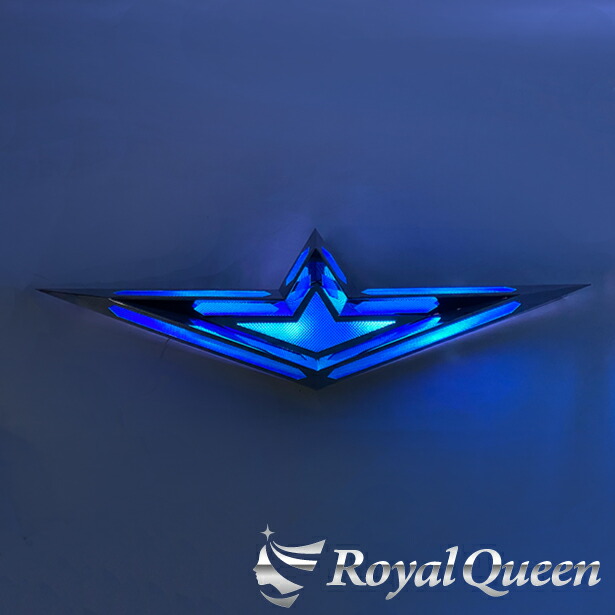 大型商品【少し訳あり！ FUSO バスマーク アンドン 鏡面 (プラ板 青)※LED無し】行灯 トラック デコトラ パーツ トラック用品 ステンレス  RoyalQueen | Royal Queen
