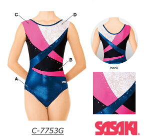 体操 ササキスポーツ SASAKI レオタード オーダーコンポ ラインストーン付き C-7753G