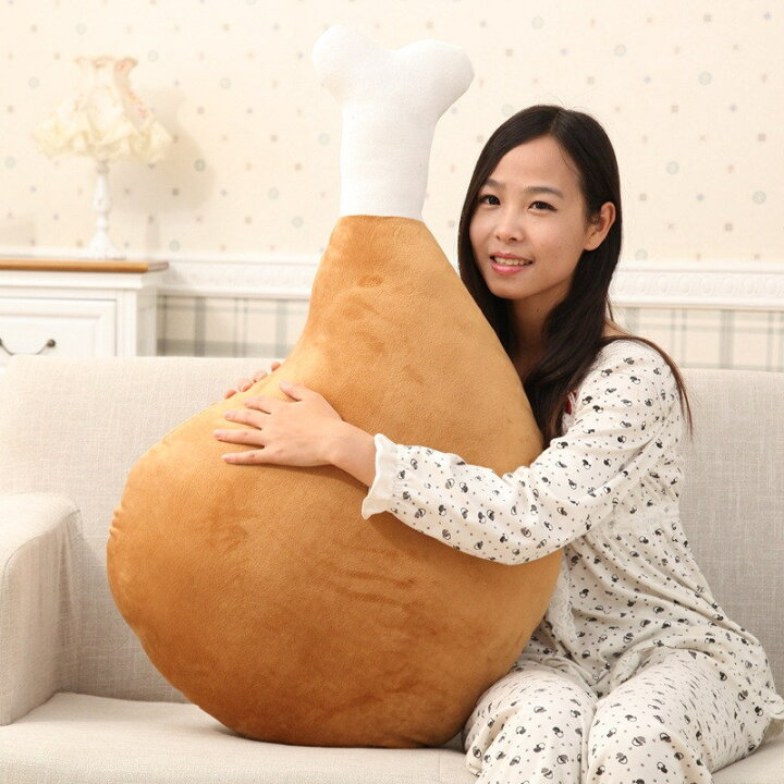 楽天市場】チキン ぬいぐるみ クッション 鳥モモ 骨付き肉 クリスマス 