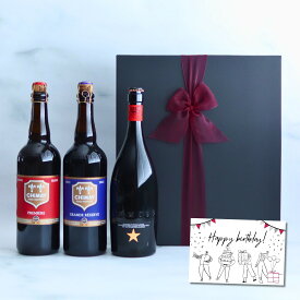【選べるメッセージカード】高級 ビール ギフト スペインビール イネディット ビール ベルギービール シメイ ブルー シメイ レッド 750ml 3本セット 誕生日 メッセージ