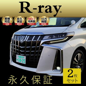 字光式 ナンバープレート LED 照明器具 車検対応 12V専用 日本製 R-ray アールレイ 2枚セット （車1台分） 即納可 平日12:00までのご注文で当日発送