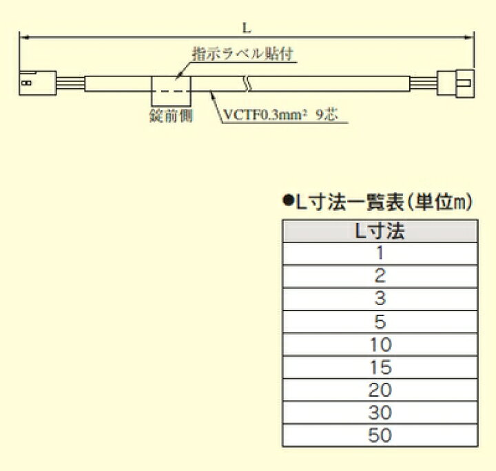 楽天市場】【50m】MIWA,美和ロック 電気錠用 DENコード配線コード 9C 