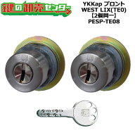 【MIWA PESP MIWA TE-08】WEST リプレイスシリンダー LIX用 ドア厚28〜43mm用 2個同一キーシリンダー ・…
