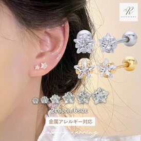 【最大50％OFFクーポン配布中】つけっぱなしピアス つけっぱなし ピアス サージカルステンレス 金属アレルギー 316l 星 スター 小さいピアス 目立たない ネジ式 ねじ式 ジルコニア ダイヤ ジュエル ストーン 付けっぱなし 極小 小さい 小ぶり 小さめ ゴールド