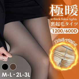 【最大50％OFFクーポン配布中】裏起毛タイツ 大きいサイズ フェイクタイツ 裏起毛 タイツ レギンス スパッツ フェイクストッキング ストッキングタイツ 2サイズ 600 1200 デニール 透け感 美脚 ストッキング レディース タイツ 透け感タイツ 肌 防寒 保温