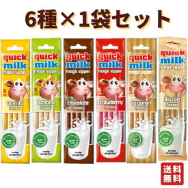 フェルフォルディ クイックミルク 6種×1袋 チョコレート ストロベリー バナナ バニラ キャラメル ビスケット FELFOLDI グルテンフリー 牛乳を美味しく カルシウム 輸入食品 送料無料 ネコポス
