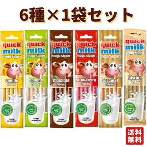 フェルフォルディ クイックミルク 6種×1袋 チョコレート ストロベリー バナナ バニラ キャラメル ビスケット FELFOLDI グルテンフリー 牛乳を美味しく カルシウム 輸入食品 送料無料 ネコポス