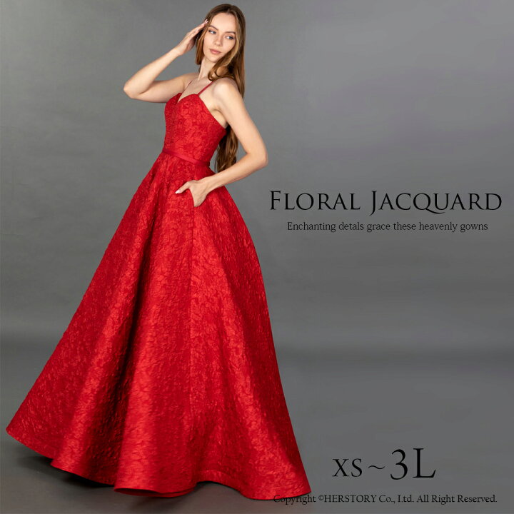 楽天市場】鮮やかな深紅のジャカードドレス 演奏会用ドレス 赤 映え 高  