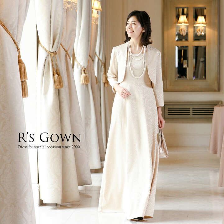 楽天市場】クラシックジャカード 結婚式 母親 ドレス 洋装 七分袖 ママ  