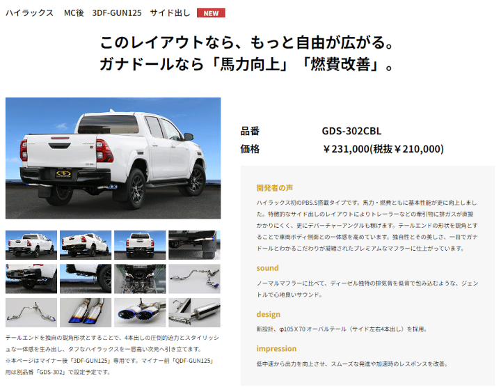 楽天市場】【 ハイラックス 型式 3DF-GUN125 年式 R2/8