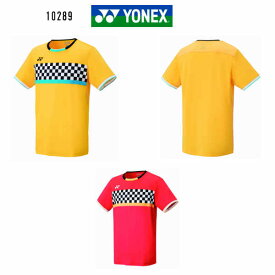 ヨネックス YONEX ウェア 注目 テニス ソフトテニス バドミントン ユニフォーム メンズ ゲームシャツ フィットスタイル 10289 イエロー ファイヤーレッド