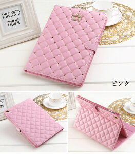 iPad mini 1/2/3 ケース 王冠 上品 手帳型 iPad mini 4/5 カバー iPad mini 6 衝撃緩和 iPadAir/Air 2 9.7inch ブック型 iPad Pro 10.5インチ 保護 ケース iPadAir 第3世代 10.5インチ キルティング iPad 第7世代/第8世代/第
