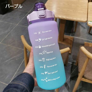 水筒 目盛り付き 水筒 2000ML ウォーターボトル 2リットル タイムマーカー付きウォーターボトル 漏れ防止 ストロー付き 子供 スポーツ アウトドア 大容量 軽量 直飲み 男女兼用 超軽量 耐冷耐