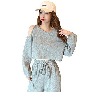 セットアップ レディース ジャージ スウェット ルーム ウェア 上下セット スエット スポーツ ダンス 柔らかく 快適 部屋着 便利服 シンプル 家着 調節可能 ヨガ トレーニング ウェア ワイド