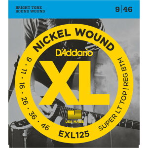 D'Addario XL NICKEL EXL125 .009-.046 Super Light Top/Regular Bottom ニッケル弦 エレキギター弦