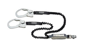 伸縮ストラップ式 タイプ1ランヤード HL-EBW型 1個 ストラップカラー:ブラック&ブラック 約50cmの伸び 使用可能な質量100kg 軽量フック&小型コネクタのラグジュアリーモデル 旧規格名称 安全帯