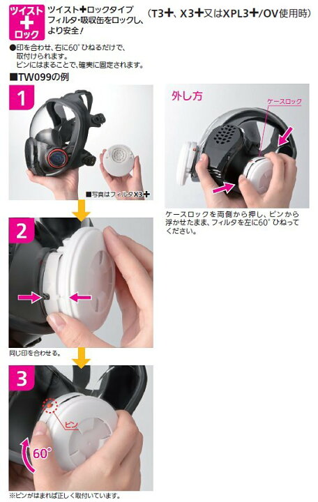 楽天市場】重松製作所 防じん(防塵)防毒兼用マスク TW099 1個 面体のみ 