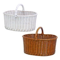 ラッセル No.027 Rattan ハンドル付収納バスケット(Lサイズ) ピクニックバスケット 食品や食器を持ち運ぶ…