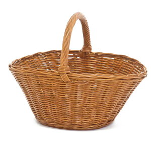 ラッセル No.530 収納 収納かご ハロウィンお菓子入れ かご バスケット インドネシアラタン ハンドル付かご ラタンバスケット ボタニカルスタイル