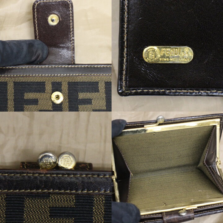 楽天市場】【中古】【FENDI】フェンディ ズッカ 二つ折り財布 がま口 