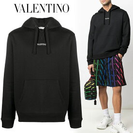 4 VALENTINO ヴァレンティノ VV3MF14F73C 0NI ブラック ロゴプリント パーカー フーディー