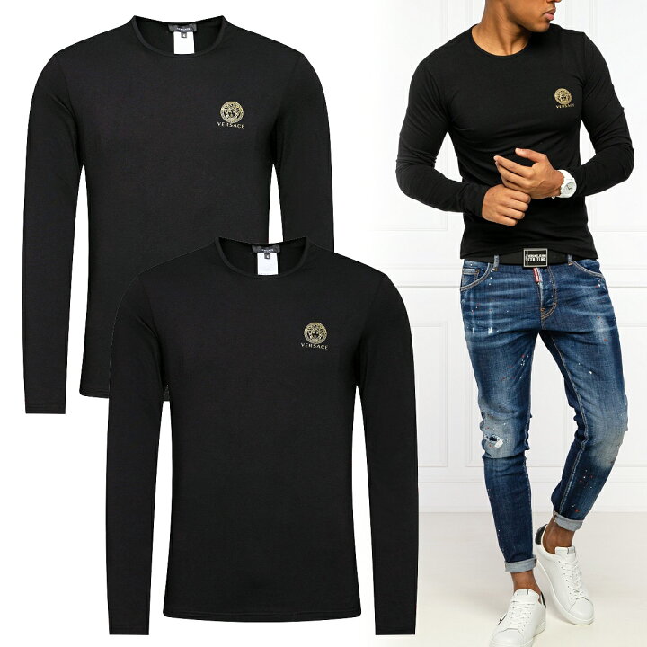 楽天市場】3 VERSACE ヴェルサーチ AU10197 A232741 ブラック  