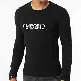 48 EMPORIO ARMANI エンポリオアルマーニ 111023 2F725 ブラック Tシャツ 長袖 ロゴ