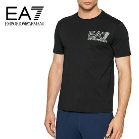 61 EMPORIO ARMANI EA7 エンポリオアルマーニ イーエーセブン 3LPT28 PJ02Z 1200 ブラック クールネック 半袖 ロゴ Tシャツ