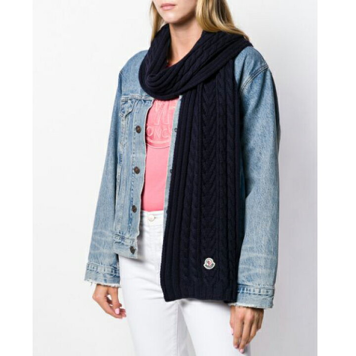 楽天市場】120 MONCLER モンクレール 9974400 A9146 ネイビー マフラー  