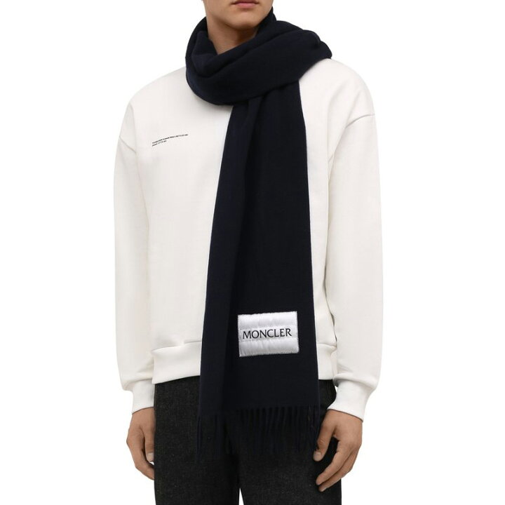 楽天市場】156 MONCLER モンクレール 3C00018 A0152 ネイビー マフラー  