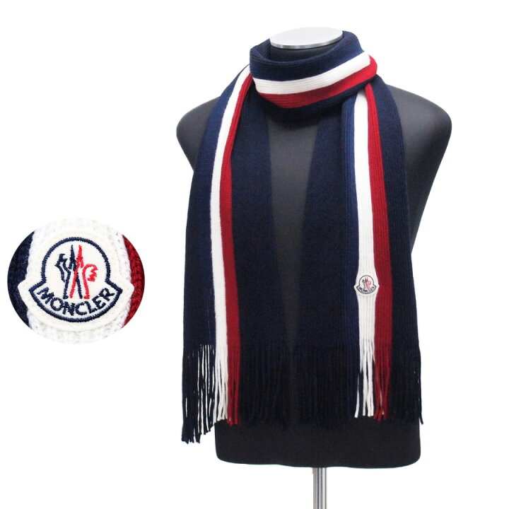 楽天市場】69 MONCLER モンクレール 0002600 02292 ネイビー マフラー  
