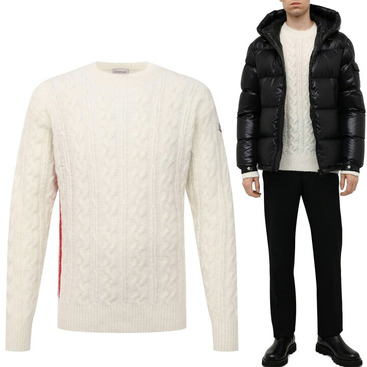 楽天市場】33 MONCLER モンクレール 9C00008 M1211 ホワイト セーター 