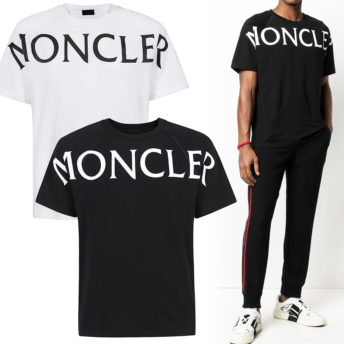 送料無料 100 スーパーセール 売上実績NO.1 101 MONCLER モンクレール ロゴ ブラック 8C7C510 829H8 Tシャツ