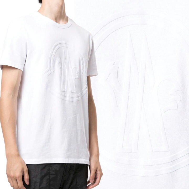 楽天市場】104 MONCLER モンクレール 8C00054 8390T ホワイト ロゴ T  