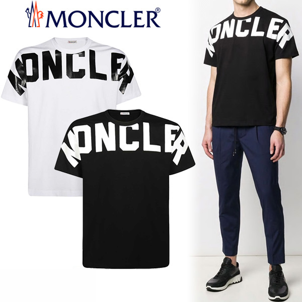 60/61 MONCLER モンクレール ロゴレタリング クルーネック 半袖 Tシャツ 8C70410 8390T Tシャツ・カットソー