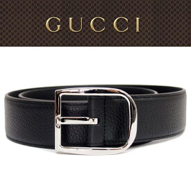 36 GUCCI グッチ ブラック 無地 レザー ベルト 449716