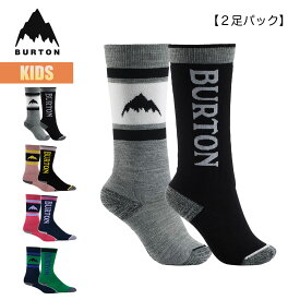 【お買い物マラソンP10倍】バートン 靴下 キッズ 23-24 Burton ウィークエンド ミッドウェイト ソックス 2パック W24JP-151711 Kids Weekend Midweight Sock 2-Pack スノーボードソックス 2足組 ウインターソックス 厚手 くつ下 子供 こども スノボ 2023-2024 正規品