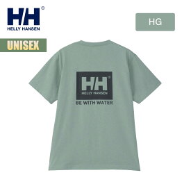 ヘリーハンセン Tシャツ ユニセックス ショートスリーブビーウィズウォーターロゴティー HELLY HANSEN S/S BWW Logo Tee 半袖 バックプリント 速乾 紫外線カット UVケア ホワイト グリーン ブラック HH62417 2024 春夏 正規品