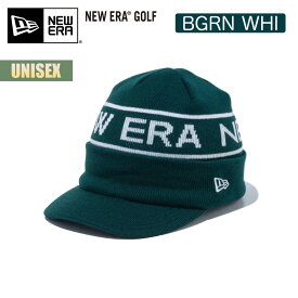 【お買い物マラソンP10倍】ニューエラ ゴルフ ニット帽 ビーニー バイザーニット NEWERA GOLF Visor Knit ユニセックス メンズ レディース ニットキャップ つば カジュアル ストリート ブラック ホワイト グリーン 刺繍ロゴ 2023 FW 秋冬 正規品